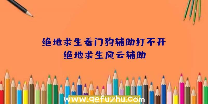 「绝地求生看门狗辅助打不开」|绝地求生风云辅助